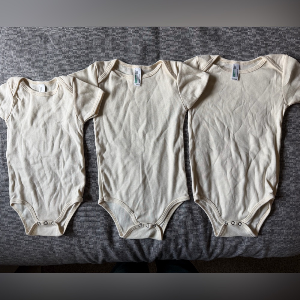 American Apparel Cream Kids One Piece Bodysuits